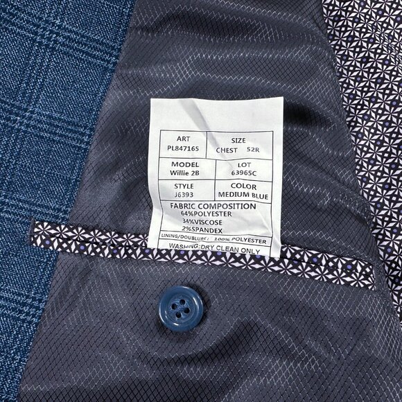 Pierre Loren Willie 52R Blue Men's Sport Coat Blazer Superior 150s 2-Button - Picture 5 of 7